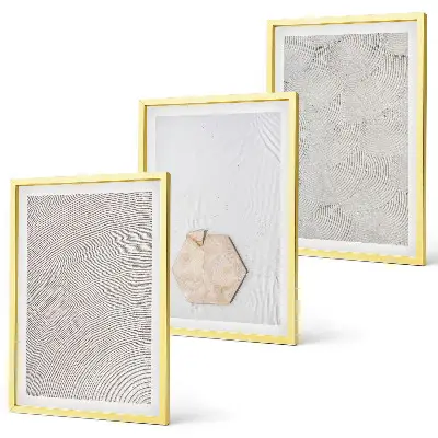 Conjunto de quadros para sala de estar com estampas de texturas de areia estilo boho