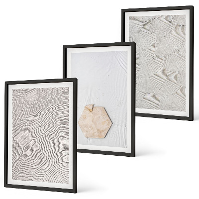 Conjunto de quadros para sala de estar Texturas de areia boho leves