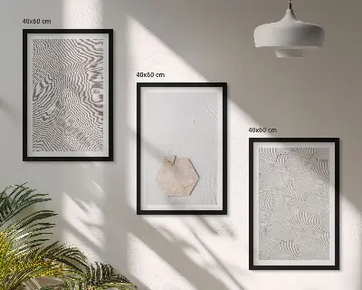 Conjunto de quadros para sala de estar com estampas de texturas de areia estilo boho
