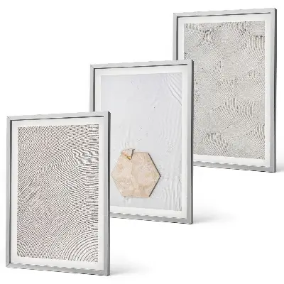 Conjunto de quadros para sala de estar com estampas de texturas de areia estilo boho