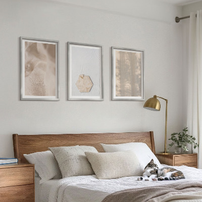 Composição de quadros moderna Texturas sutis, estilo boho, natureza.