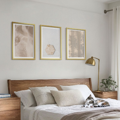 Composição de quadros moderna Texturas sutis, estilo boho, natureza.