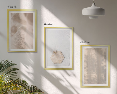 Composição de quadros moderna Texturas sutis, estilo boho, natureza.