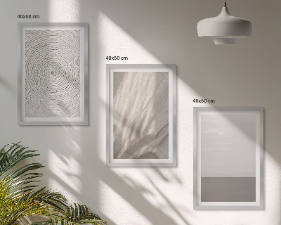 Conjunto de 3 quadros com moldura Texturas boho naturais