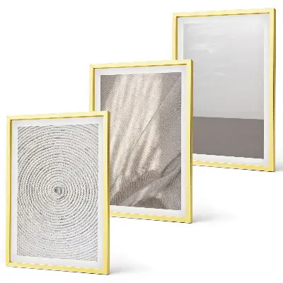Conjunto de 3 quadros com moldura com estampas de texturas boho naturais