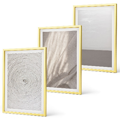 Conjunto de 3 quadros com moldura Texturas boho naturais