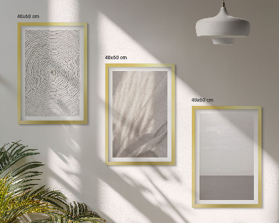 Conjunto de 3 quadros com moldura Texturas boho naturais