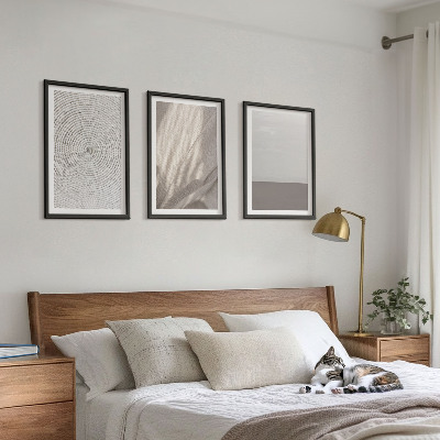 Conjunto de 3 quadros com moldura Texturas boho naturais