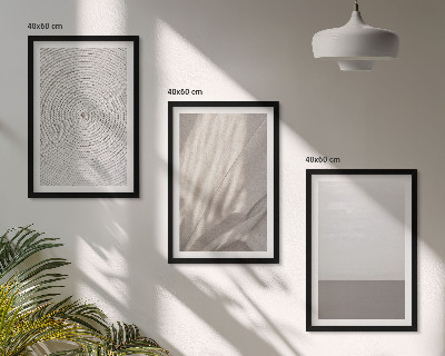 Conjunto de 3 quadros com moldura Texturas boho naturais