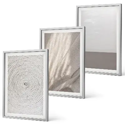 Conjunto de 3 quadros com moldura com estampas de texturas boho naturais