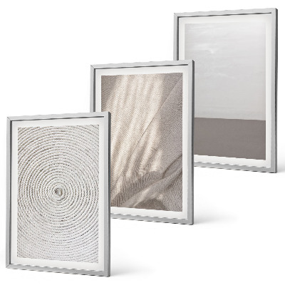 Conjunto de 3 quadros com moldura Texturas boho naturais