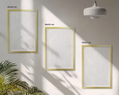 Conjunto de quadros para sala de estar com estrutura elegante em mármore