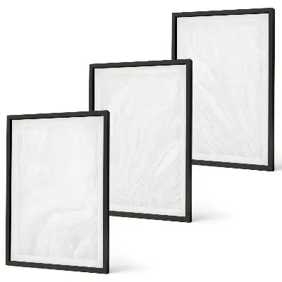 Conjunto de quadros para sala de estar com estrutura elegante em mármore