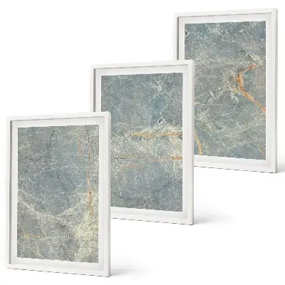 Composição de quadros moderna com pedra decorativa de mármore verde