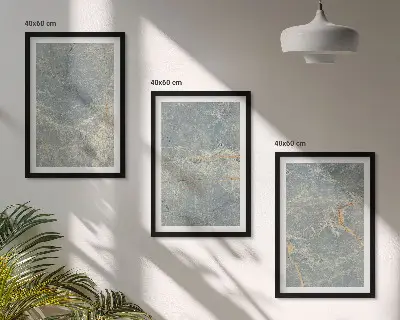 Composição de quadros moderna com pedra decorativa de mármore verde