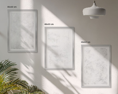 Conjunto de 3 quadros com moldura fundo minimalista com manchas brancas