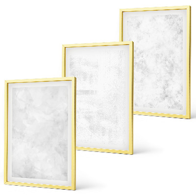 Conjunto de 3 quadros com moldura fundo minimalista com manchas brancas