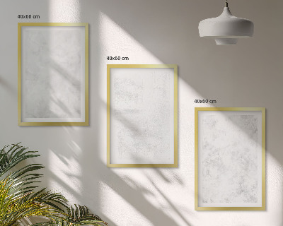Conjunto de 3 quadros com moldura fundo minimalista com manchas brancas