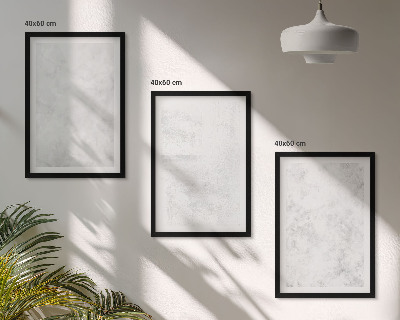 Conjunto de 3 quadros com moldura fundo minimalista com manchas brancas