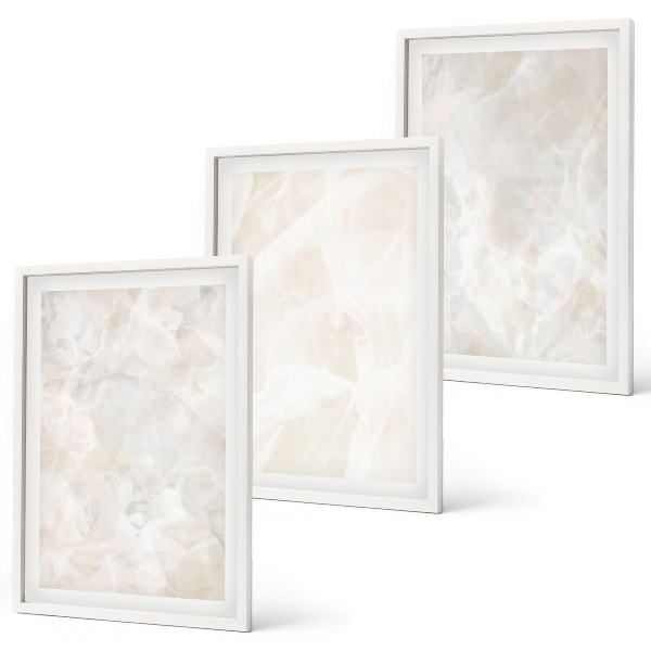 Conjunto de quadros para sala de estar Estruturas de mármore em tons pastel