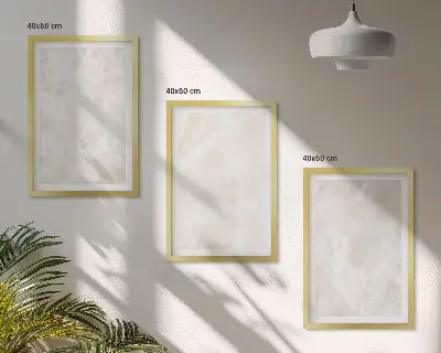Conjunto de quadros para sala de estar com estampas de estruturas de mármore em tons pastel