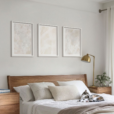 Conjunto de quadros para sala de estar Estruturas de mármore em tons pastel