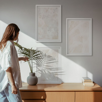 Conjunto de quadros para sala de estar Estruturas de mármore em tons pastel