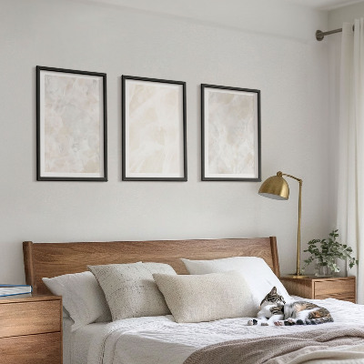 Conjunto de quadros para sala de estar Estruturas de mármore em tons pastel