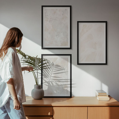 Conjunto de quadros para sala de estar Estruturas de mármore em tons pastel