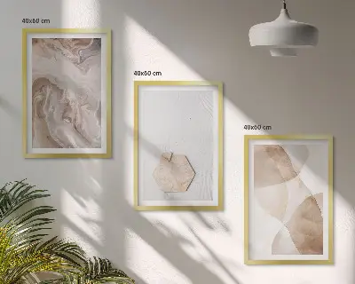 Conjunto de quadros para sala de estar abstração da natureza do designer