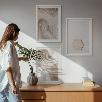 Conjunto de quadros para sala de estar Abstração da natureza pelo designer