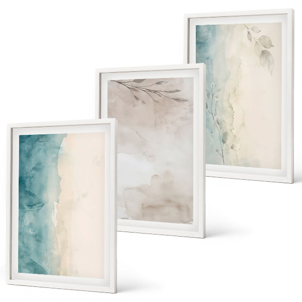Composição de quadros moderna Texturas sutis em aquarela