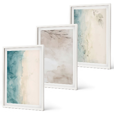 Composição de quadros moderna Texturas sutis em aquarela
