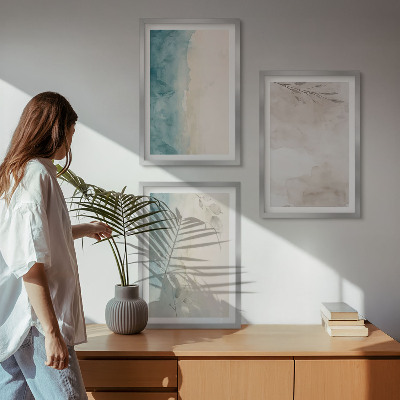 Composição de quadros moderna Texturas sutis em aquarela