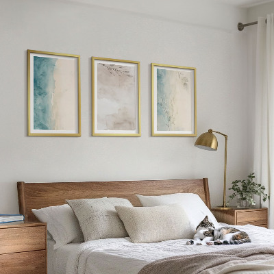 Composição de quadros moderna Texturas sutis em aquarela