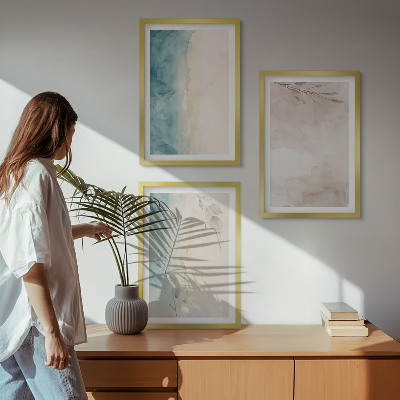 Composição de quadros moderna Texturas sutis em aquarela