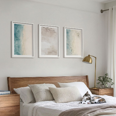 Composição de quadros moderna Texturas sutis em aquarela