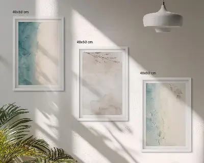Conjunto de quadros modernos com texturas sutis em aquarela