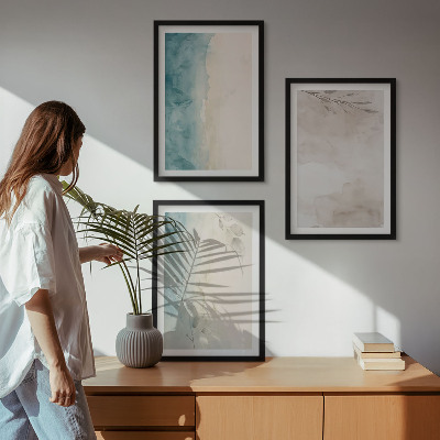 Composição de quadros moderna Texturas sutis em aquarela