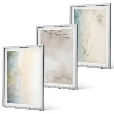 Conjunto de 3 quadros com moldura para cartões delicados de aquarela