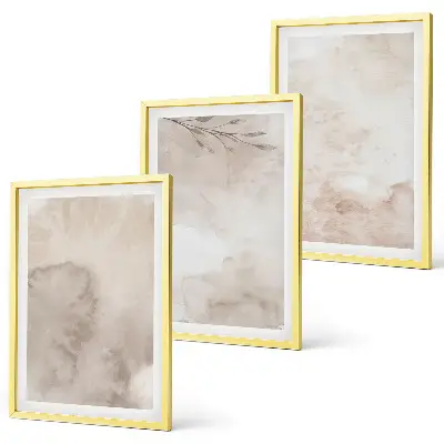 Conjunto de quadros para sala de estar com estampas de tintas aquarela estilo boho