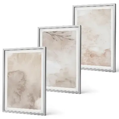 Conjunto de quadros para sala de estar com estampas de tintas aquarela estilo boho