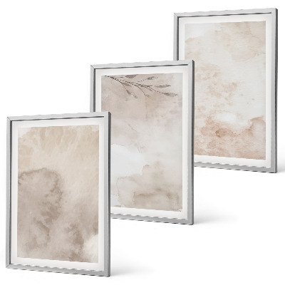 Conjunto de quadros para sala de estar Tintas aquarela boho derramadas