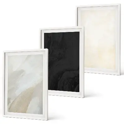 Conjunto de 3 quadros com moldura arte minimalista com estruturas de sombreamento