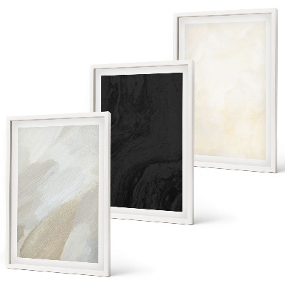 Conjunto de 3 quadros com moldura Estruturas sombreiam o minimalismo