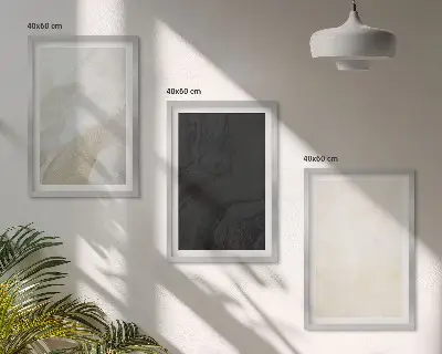 Conjunto de 3 quadros com moldura arte minimalista com estruturas de sombreamento