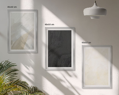 Conjunto de 3 quadros com moldura Estruturas sombreiam o minimalismo