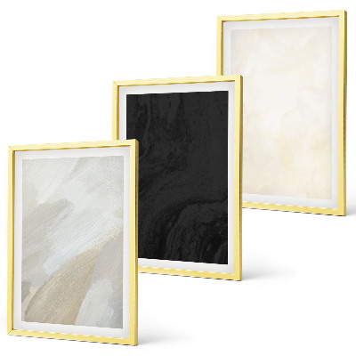 Conjunto de 3 quadros com moldura Estruturas sombreiam o minimalismo
