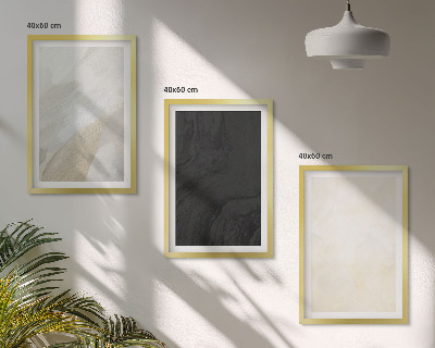 Conjunto de 3 quadros com moldura Estruturas sombreiam o minimalismo