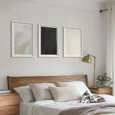 Conjunto de 3 quadros com moldura arte minimalista com estruturas de sombreamento